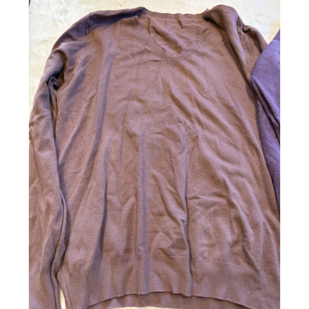 Set of 2 Long Sleeve Cashmere Sweater Shirts Size S & XS Red & Purple Unbranded - Picture 2 of 7